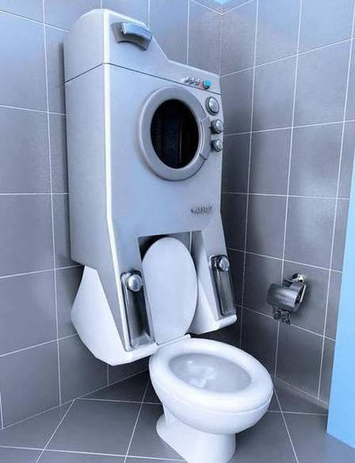 Дизайн туалета со стиральной машиной 